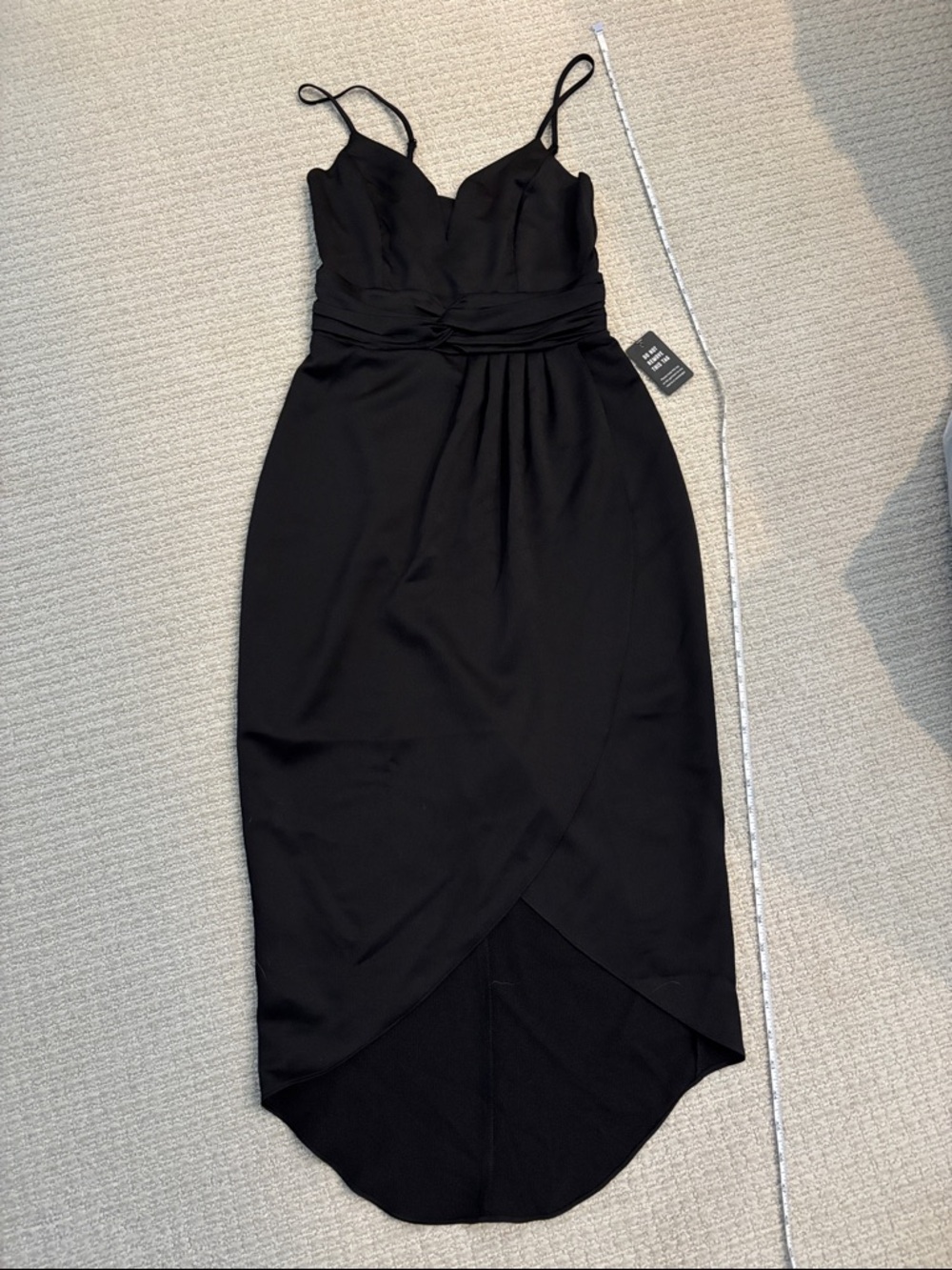 Express Black High-Low Midi Dress with Twist Waist